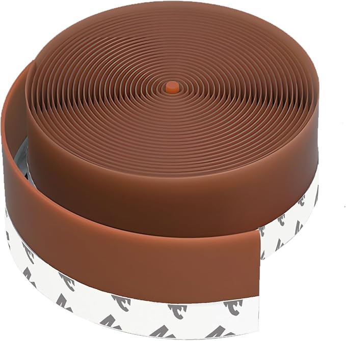 1.8in Brown Weather Stripping Door Seal – Thickened Silicone, Strong Adhesive, Maximum Coverage for Sealing Wide Gaps, Ideal for Extreme Weatherproofing