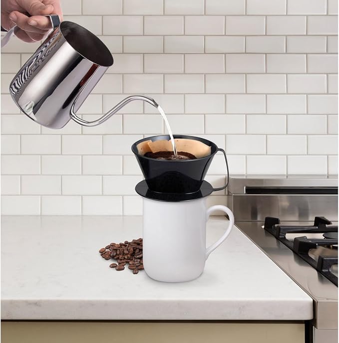 Fino Pour-Over Coffee Brewing Filter Cone, Number 4-Size, Brews 8 to 12-Cups - Image 3