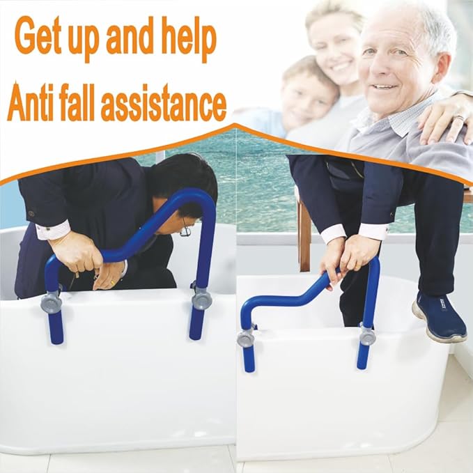 304 Stainless Steel Grab Bars for Bathtubs and Showers, Adjustable Bathtub Safety Rail for Seniors,Sturdy and Durable Tub Grab Bar, Assistance Bathtub Handle Clamp for Elderly Bath Support (122)