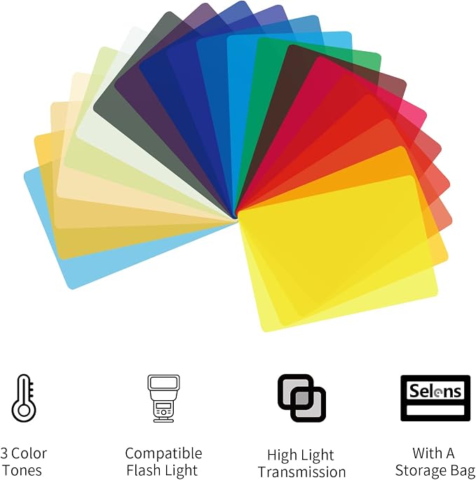 Selens 20 Pieces Universal Gels Lighting Filter Kit - Image 2