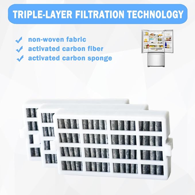 3 Pcs Refrigerator Air Filter Replacement Compatible - Image 3
