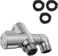 3-Way Shower Diverter Valve, 1 Inlet for 2 Outlets - Solid Metal Divider Allows Switching Between Fixed & Handheld Showerheads, G1/2 Universal Fit, (Brushed Nickel)