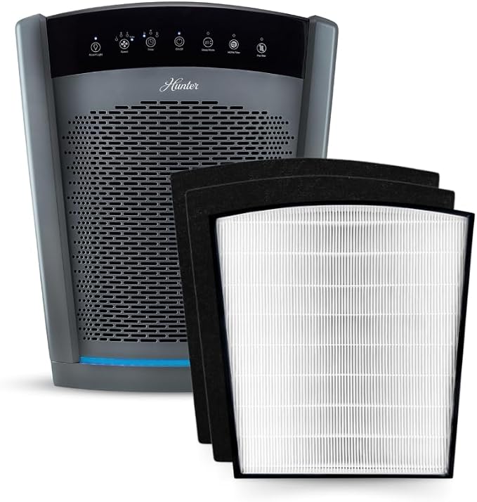 Hunter HP800 Air Purifiers for Home Large Room and Bedroom. True HEPA Air by HunterFanCompany