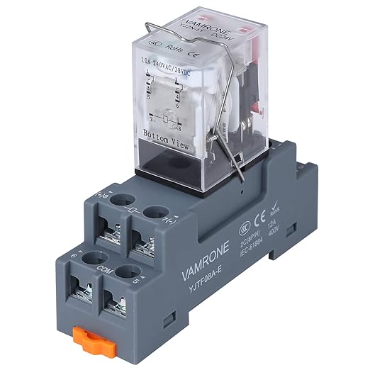 Electromagnetic Power Relay, 8-Pin 10A 24 DC Relay Coil by VAMRONE