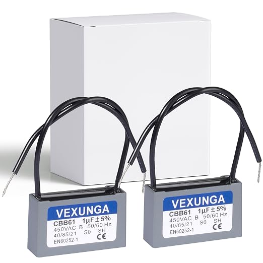 VEXUNGA CBB61 Fan Capacitor 1uF 450 Volt Ceiling Fan Capacitors Replacement by VEXUNGA