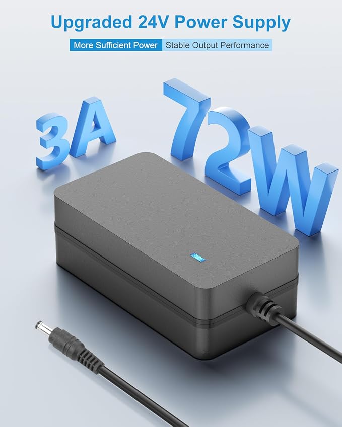 ALITOVE 24V 3A Power Supply AC Adapter 6.2FT Power Cord 100-240V to DC 24 Volt - Image 2