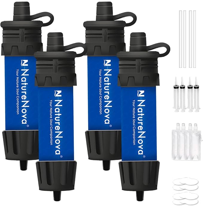Mini Water Filter NatureNova Portable Emergency Water Filtration System Hiking by NatureNovaProducts