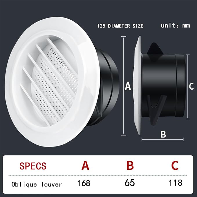 Indoor Fresh Air System Home Abs Air Outlet Round Air Outlet Duct Fan Exhaust - Image 2