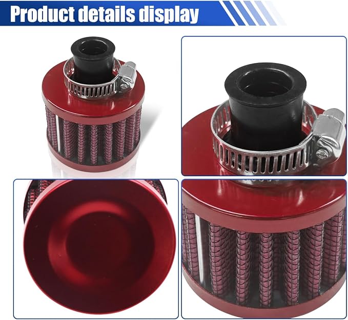 ZIMISI 0.47"/12mm Car Cold Air Intake Filter, Round Tapered Car Valve Cover - Image 3