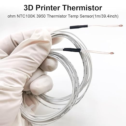 4Pcs Ender 3 Thermistor 1m/39.4Inches, 3D Printer ohm NTC 100K 3950 Thermistor - Image 2