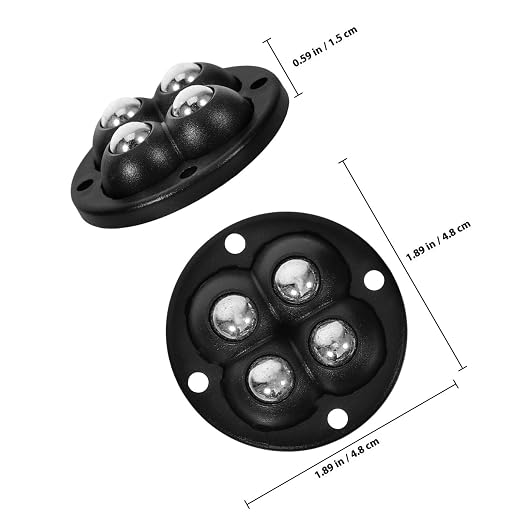 Ipetboom 4pcs Self-Adhesive Furniture Casters 360° Swivel Ball Bearing Wheels - Image 2