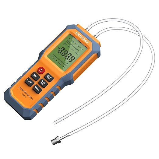 Handheld Manometer with Backlit, Dual-Port HVAC Digital Manometer Gas Pressure - Image 7