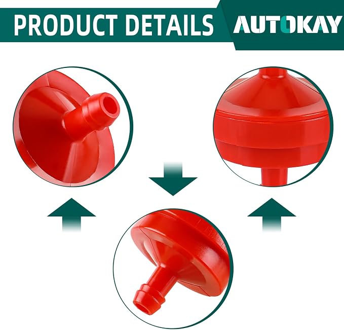 AUTOKAY Lawn Mower 1/4" Inline Gas Fuel Filter Compatible - Image 5