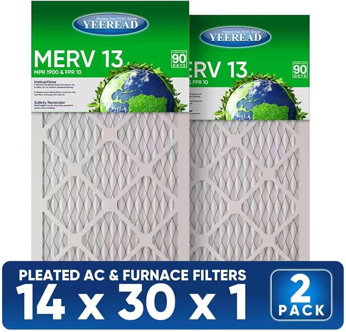 14x30x1 MERV 13 Air Filters, AC & Furnace Systems – Advanced Filtration - Image 2