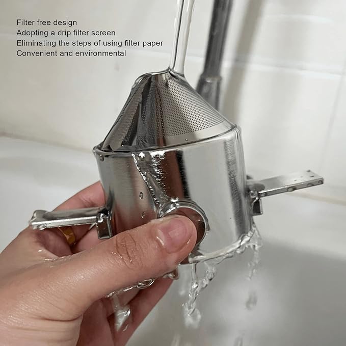 Portable Pour Over Coffee Maker Stainless Steel Reusable Cone Coffee Dripper - Image 9