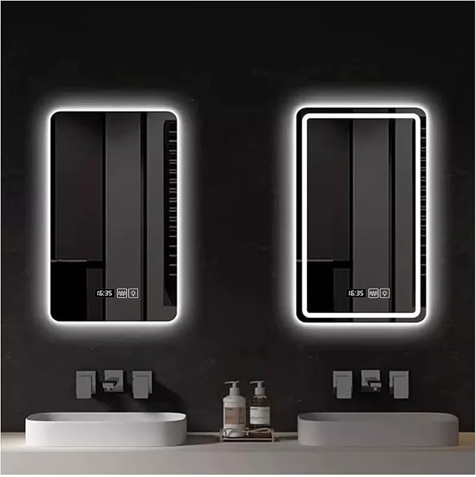 Bathroom Mirror with LED Lights, Backlit Illuminated Bathroom Mirror Wall by Unknown