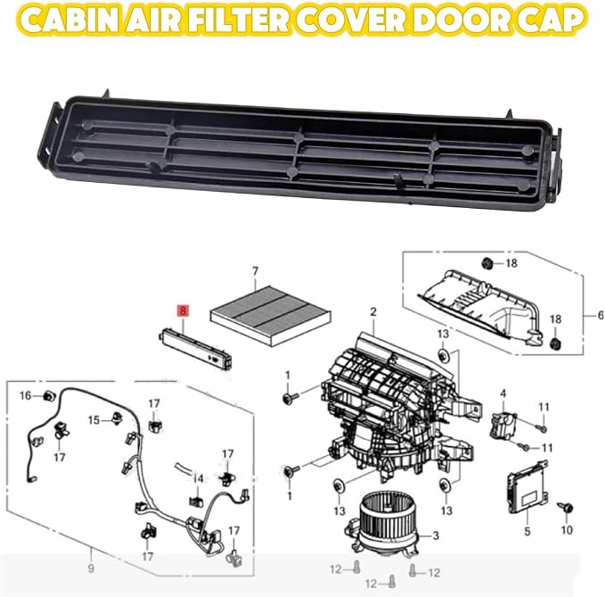 Cabin Air Filter Lid Blower Cover Fit - Image 2