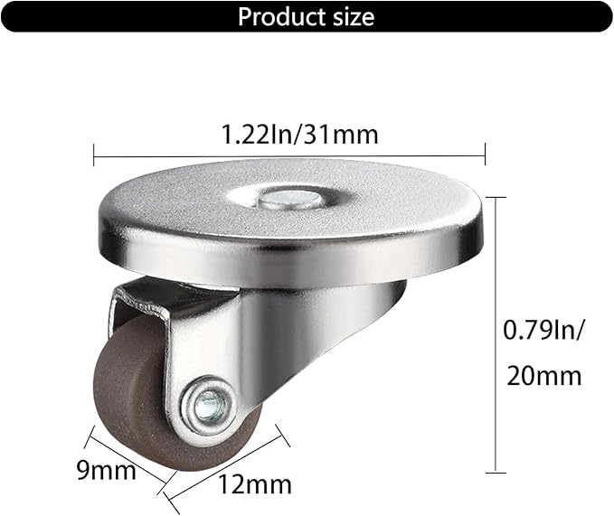 4Pieces Furniture Casters with Stick Adhesive Small Appliance Rollers Home - Image 9