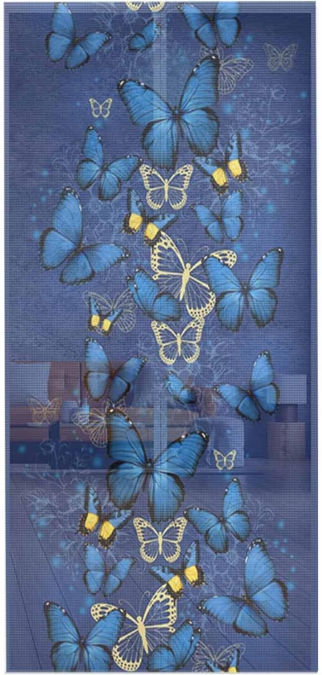 Screen Door 38"x83" Blue Butterfly Door Screen Magnetic Closure - Image 7