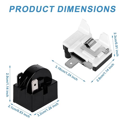 Gosknor 2pcs QP2-4.7 4.7 Ohm Refrigerator Starter Relay & 2pcs 6750C-0005P - Image 2