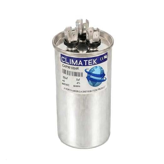 ClimaTek 55 + 5 MFD 370/440 Volt Dual Run Capacitor CAP99-5554R | 55/5 VAC | by ClimaTek