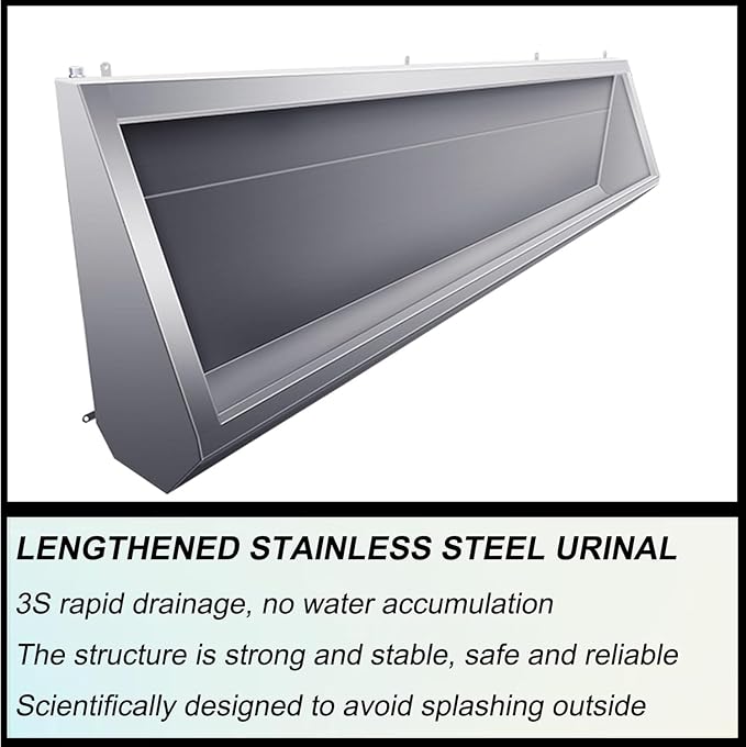 Wall-Mounted Stainless Steel Urinal Trough - Image 6