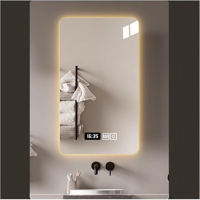 Bathroom Mirror with LED Lights, Makeup Vanity Touch Mirror with LED by ZXCASDF