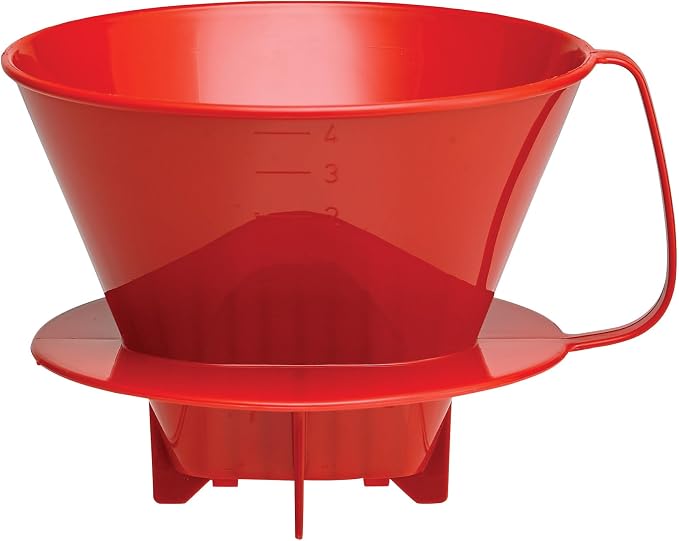 Fino Pour-Over Coffee Brewing Filter Cone, Number 4-Size, Brews 8 to 12-Cups by Fino