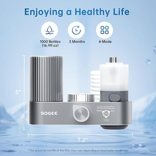 Water Filter for Sink Faucet, 4-in-1 Faucet Water Filter - Image 4