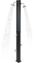 Giantex 9.3 Gallon Outdoor Shower, Solar Shower with Dual 360°Rotating Shower Heads, 2 Foot Showers, Hot & Cold Water Adjustable Faucet, 7.2 FT Outside Shower for Patio, Yard, Poolside, Beach, Garden