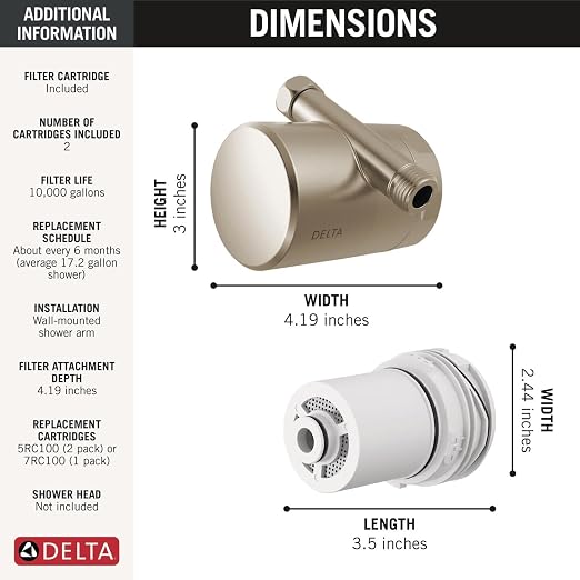 Delta Faucet Clarifi Standard Shower Filter Attachment Satin Nickel - Image 6