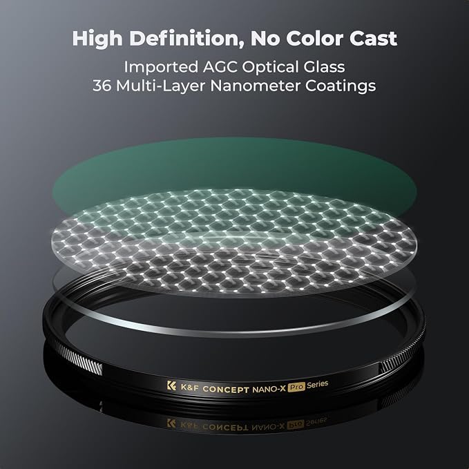K&F CONCEPT 77mm Black Diffusion 1/8 Filter Mist Cinematic Effect Black - Image 6