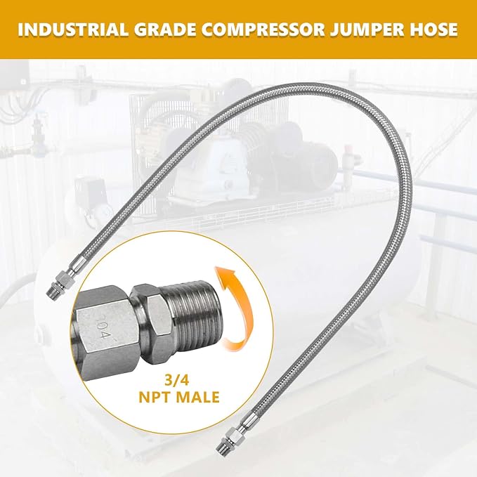 48 Inch 3/4 Inch Industrial Grade Compressor Jumper hose Kit, Air Hose - Image 2