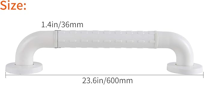 Non-Slip handrails, Stainless Steel Shower Safety Handles, Suitable for bathrooms, Elderly, Handicapped, Handicapped, and Pregnant Women (White, 23.6 1.4in)