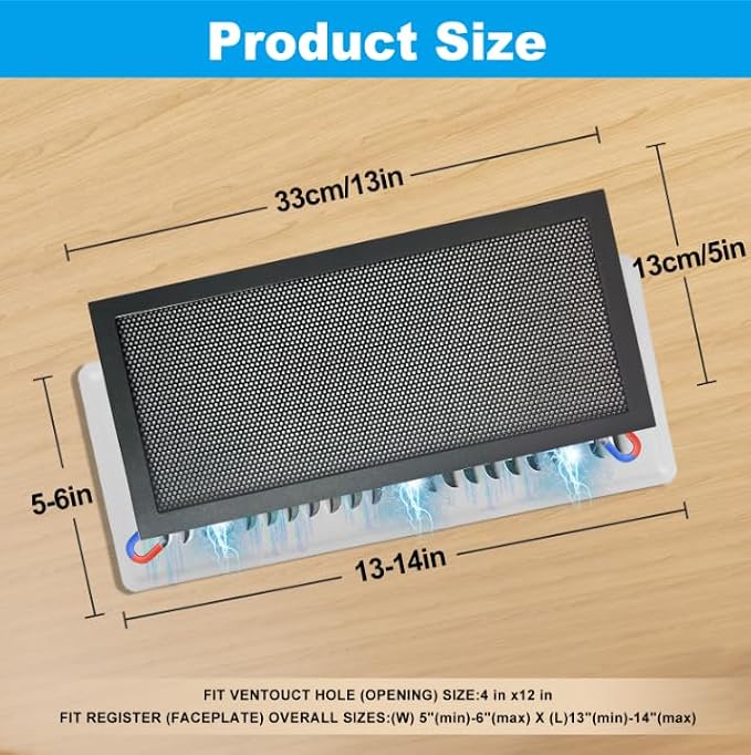4-Pack 5"x13" Powerful Magnetic Vent Covers - Image 2