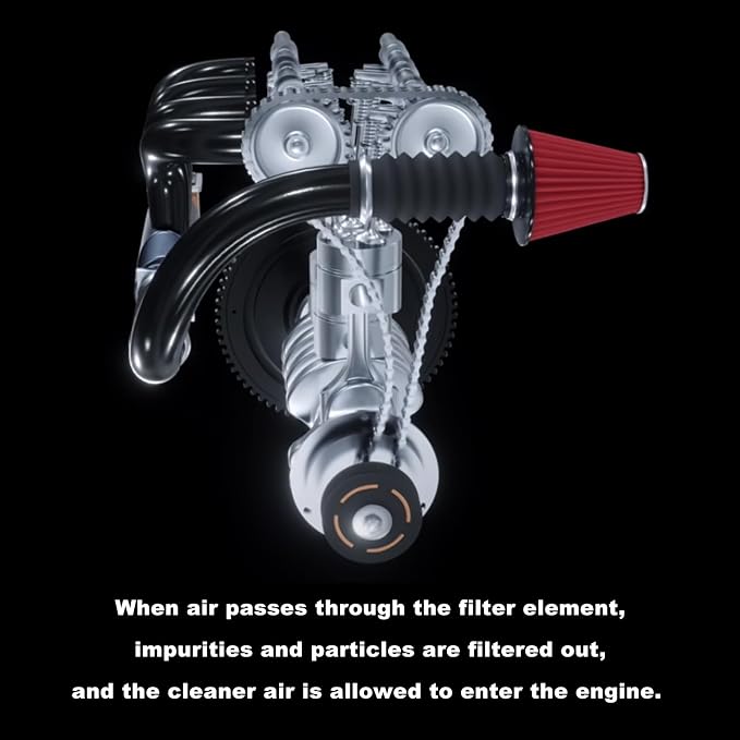 RYANSTAR RACING 70mm 2.75" High Flow Round Tapered Cone Cool Air Filter Cleaner - Image 4