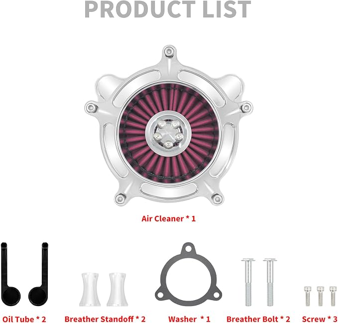 HDBUBALUS Motorcycle CNC Spike Air Cleaner Air Filter Intake System Filter - Image 6