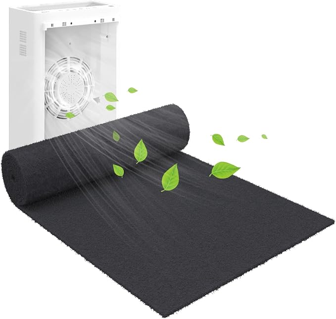 Cut to Fit Carbon Air Purifier Filter Roll, Carbon Pad Replacement by Demiwise