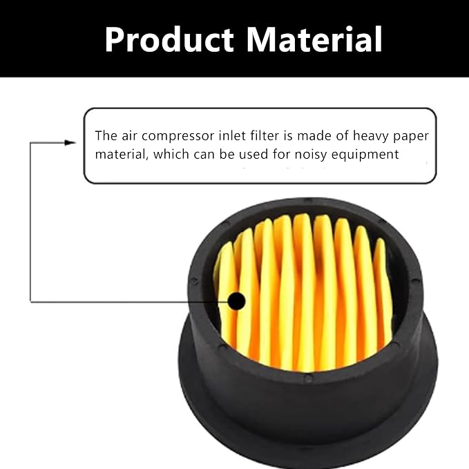 6PCS Air Compressor Intake Paper Filter Sound Muffler Accessories, Air - Image 4