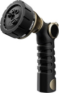 RESTMO Heavy Duty Hose Nozzle, Metal Garden Water Hose Sprayer with 7 Watering Patterns, Thumb Control, On Off Valve, High Pressure Nozzle Sprayer for Watering Plants, Car and Pet Washing, Bronze