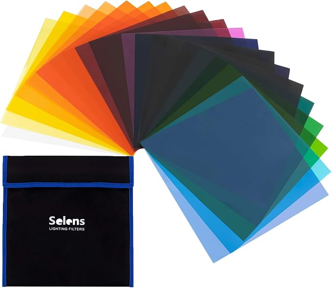 Selens 20pcs Color Gel Filter for Lighting Effect, 10x10 Inches Photography by Selens