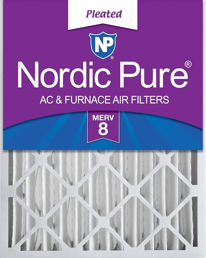 Nordic Pure 16x20x4 Pleated MERV 8 Air Filter 1 Pack by NordicPure