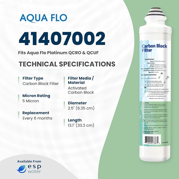Aqua Flo 41407002 Carbon Block RO Filter, 5 Micron – Replacement - Image 4
