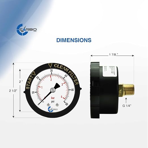 Water Pressure Gauge for Swimming Pool Filter, 60psi Plumbing Clean Filter - Image 6
