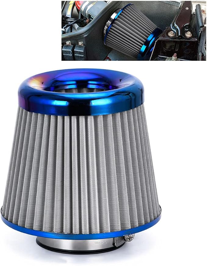 PTNHZ Universal Burnt Blue Neck 3" 76mm Car High Flow Cold Air Intake Air by PTNHZ+RACING