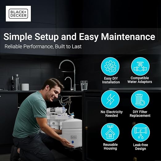 BLACK+DECKER RO 75 Under Sink Water Filter, Alkaline 6-Stage Filtration System - Image 4