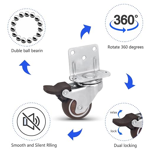 Side Mount Casters Set of 4 - Image 3