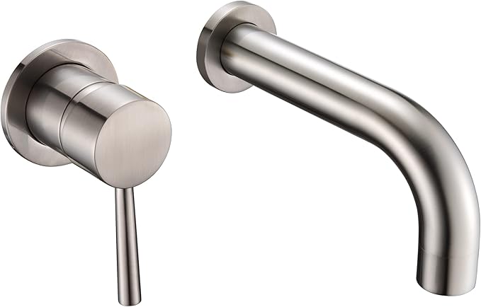 SUMERAIN Bathtub Faucet Brushed Nickel Wall Mount Tub Filler Single Left-Handed Handle