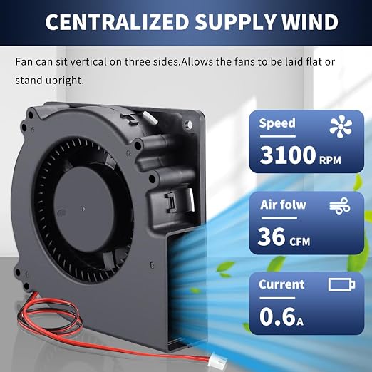 Wathai 120mm x 32mm 24V Centrifugal Small Blower Fan 24 Volt Brushless Cooling - Image 5
