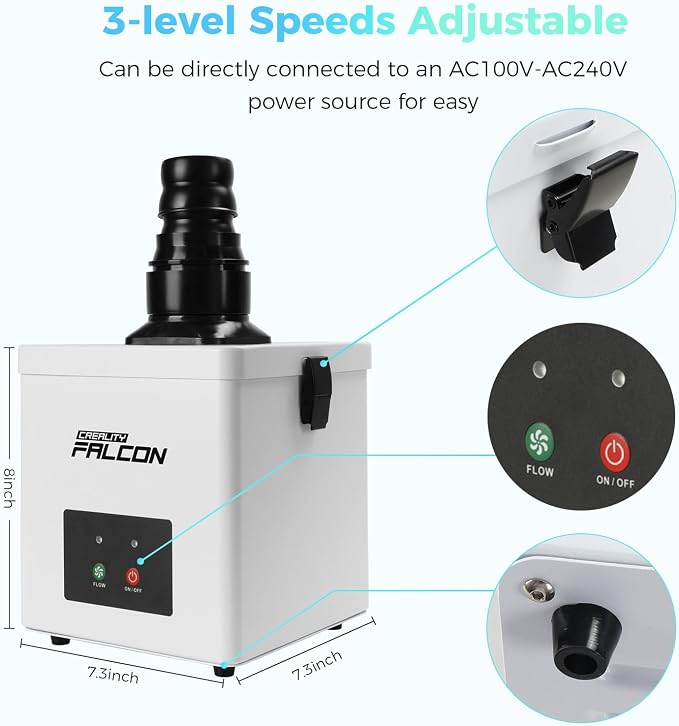 Creality Falcon Smoke Purifier, 2 Layer Filtration, 99.97% Purification Rate - Image 6
